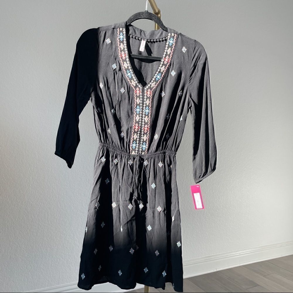 NWT Embroidered Black Dress Xhilaration XS
